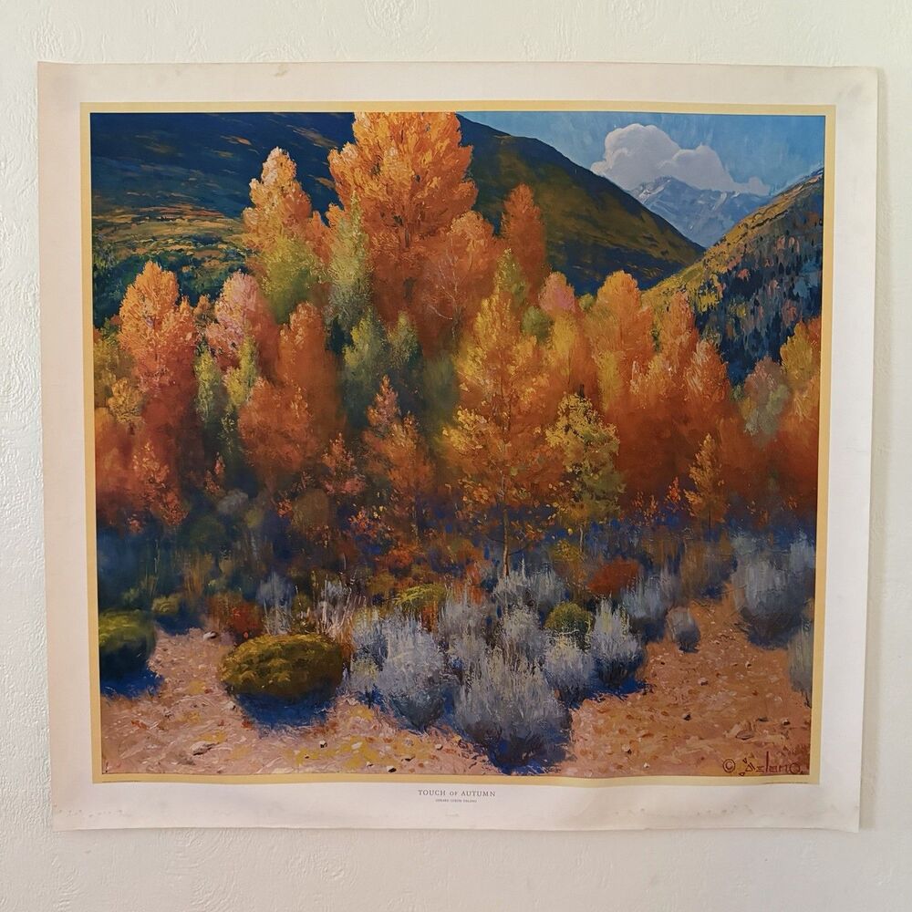 Gerard Curtis Delano 1961 Lithograph Print Touch Of Autumn Rare Damaged 32x34”